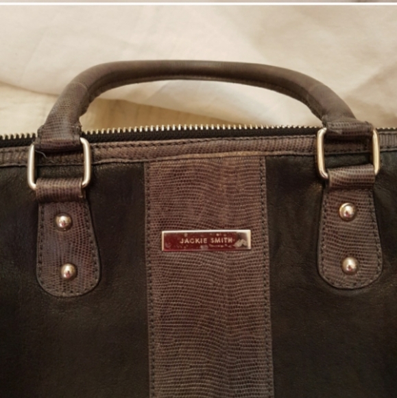 Vintage Jackie Smith Argentina Calf Skin Leather Bag Satchel Handbag Purse - Picture 5 of 16